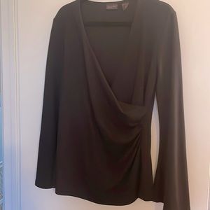 Shape FX Black tunic with side ruching and bell sleeves